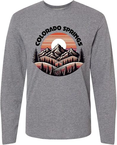تي شيرت Inktastic Colorado Springs Colorado Mountains للكبار بأكمام طويلة in Saudi Arabia