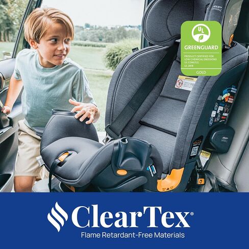 مقعد السيارة Chicco OneFit LX ClearTex الكل في واحد مع تركيب LeverLock، تصميم نحيف، مقعد سيارة قابل للتحويل، مقعد للرضع والأطفال بوزن 5-100 رطل | أبنوسي/أسود in Saudi Arabia