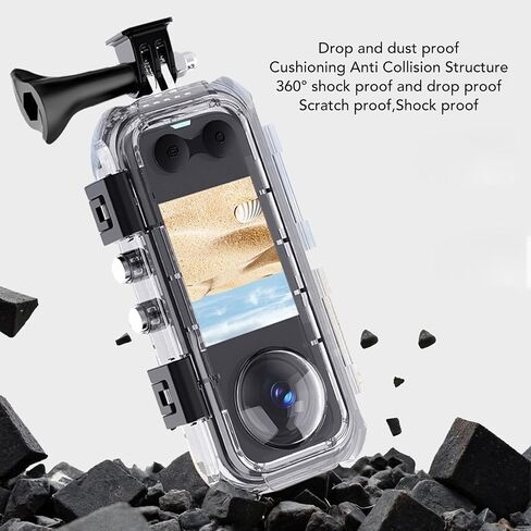 CUIFATI Invisible Dive Case for 360 X5 Camera, 60m 196.9ft Water Proof Case, Protective Underwater Diving Housing Shell for Diving Swimming in Saudi Arabia