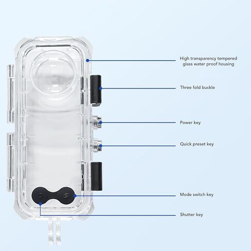 CUIFATI Invisible Dive Case for 360 X5 Camera, 60m 196.9ft Water Proof Case, Protective Underwater Diving Housing Shell for Diving Swimming in Saudi Arabia