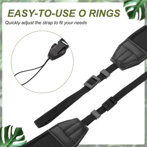 PATIKIL Camera Strap, Neoprene Adjustable Camera Neck Strap Digital Camera Shoulder Belt with Buckle for Nikon Video Camcorder Monocular Photographers, Black in Saudi Arabia