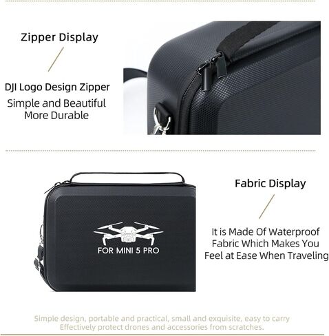 Mini 5 Pro Storage Case, Portable Carrying Bag for DJI Mini 5 Pro Drone, RC 2 Controller, Battery and Accessories (Black) in Kuwait