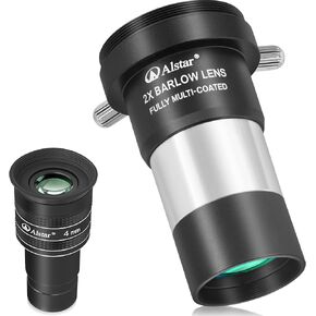 Alstar 1.25" 58 Degree 4mm Telescope Eyepiece - Bundle with - 1.25 inch 2X Barlow Lens in Kuwait
