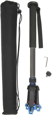 Carbon Fiber Monopod Leg, 20~67Inch 5 Sections Telescopic Video Monopod Tube with Feet, 8KG Load Capacity Portable Mountaineering Cane for DSLR Camera in Saudi Arabia
