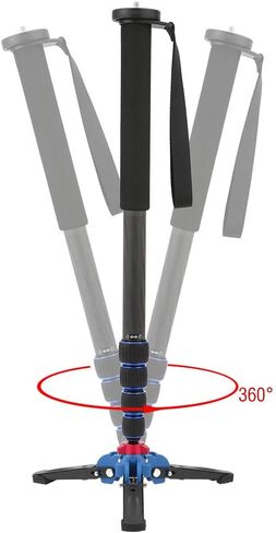 Carbon Fiber Monopod Leg, 20~67Inch 5 Sections Telescopic Video Monopod Tube with Feet, 8KG Load Capacity Portable Mountaineering Cane for DSLR Camera in Saudi Arabia