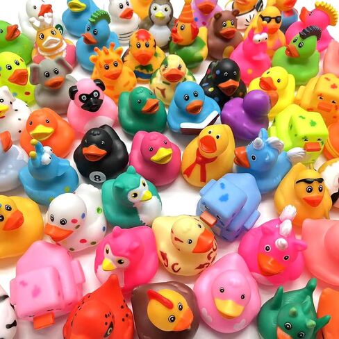 Rubber Ducks, Random Assortment Ducks Bulk, Mini Rubber Duckies for Toddler Baby Bath Toys, Kids Bath Pool Toys Birthday Gifts Party Favors (30-Pack) in Saudi Arabia