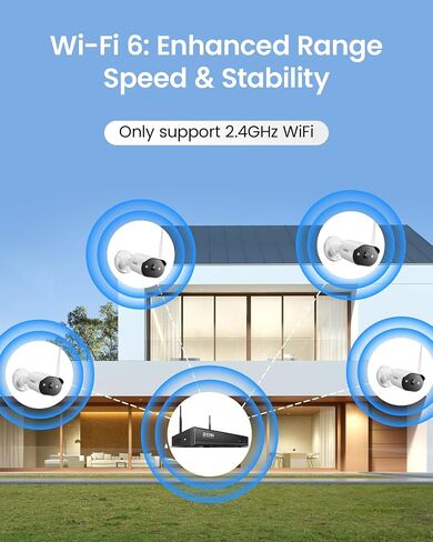 كاميرا ZOSI WiFi 6 2K الإضافية، كاميرا أمان مدمجة 3 ميجابكسل مع مصدر طاقة، رؤية ليلية، صوت ثنائي الاتجاه، متوافقة فقط مع نفس العلامة التجارية نظام تسجيل Wi-Fi 6 NVR الموديل: ZR08WU، ZR08WS، ZR08PP in Saudi Arabia