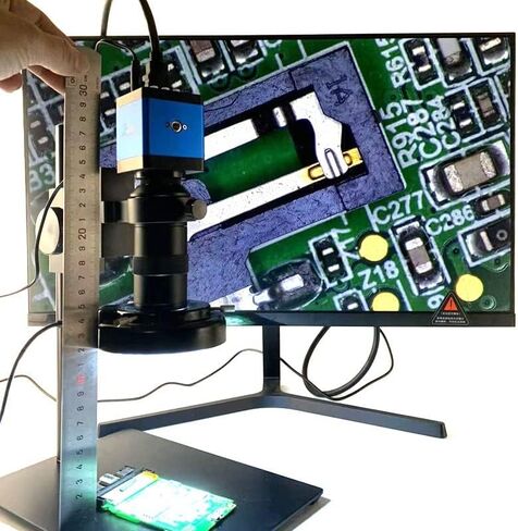 مجموعة مجهر 13MP 60FPS كاميرا مجهر فيديو رقمية صناعية أحادية العين 130X تكبير عدسة C-Mount محولات عدسة المجهر in Kuwait