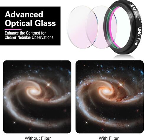 Alstar 1.25" 58 Degree 7mm Telescope Eyepiece - Bundle with - 1.25" UHC (Ultra High Contrast) Filter in Saudi Arabia
