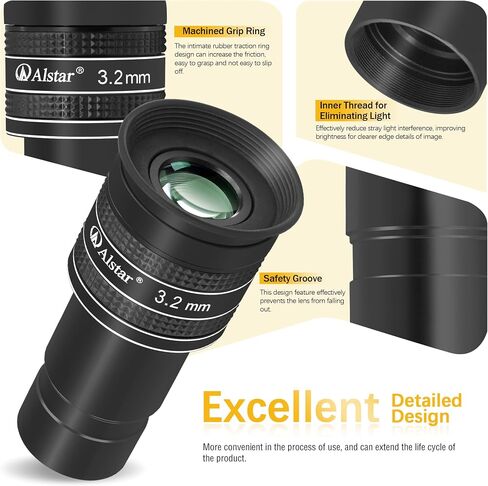 Alstar 1.25" 58 Degree 3.2mm Telescope Eyepiece - Bundle with - Anti-Vibration Pads in Saudi Arabia
