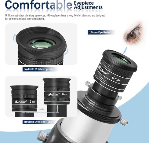 Alstar 1.25" 58 Degree 6mm Telescope Eyepiece - Bundle with - 1.25" 45-Degree Diagonal Prism in Saudi Arabia