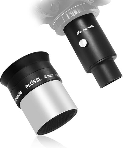 Astromania Telescope Photo Adapter 1.25 Inch Fixed Camera Adapter Metal - Bundle with - 4mm 1.25 Inch Plossl Telescope Eyepiece in Saudi Arabia