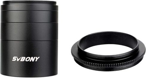 SVBONY SV119 Extension Tube Kit for Cameras and eyepieces 5mm 10mm 15mm 30mm M48x0.75 on Both Sides Bundle with SV130 M48 Male to M42 Male Telescope Adapter Knurling Design Black in Saudi Arabia