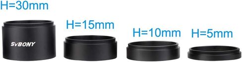 SVBONY SV119 Extension Tube Kit for Cameras and eyepieces 5mm 10mm 15mm 30mm M48x0.75 on Both Sides Bundle with SV130 M48 Male to M42 Male Telescope Adapter Knurling Design Black in Saudi Arabia