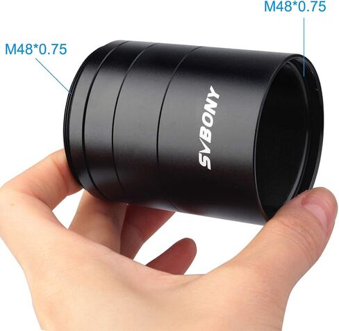 SVBONY SV119 Extension Tube Kit for Cameras and eyepieces 5mm 10mm 15mm 30mm M48x0.75 on Both Sides Bundle with SV130 M48 Male to M42 Male Telescope Adapter Knurling Design Black in Saudi Arabia