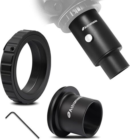 Astromania Telescope Photo Adapter 1.25 Inch Fixed Camera Adapter Metal - Bundle with - T Ring and T Adapter for Nikon-F SLR/DSLR in Saudi Arabia