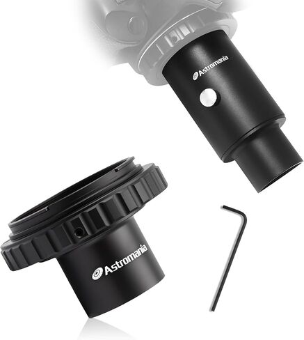 Astromania Telescope Photo Adapter 1.25 Inch Fixed Camera Adapter Metal - Bundle with - T Ring and T Adapter for Canon EOS SLR/DSLR in Saudi Arabia