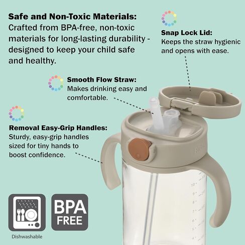 On-the-Go Sippy Cup with Silicone Straw and Removable Handles, 10 oz, Easy Grip for Infant-Toddlers Sparkle Balloon, Light Blue in Saudi Arabia