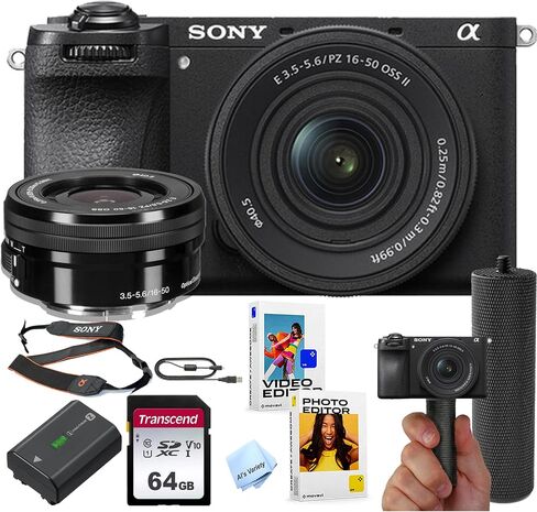 Sony a6700 Mirrorless Camera with 16-50mm Lens + 64GB Memory + Stabilizing Grip + Software Pack +More (Value Bundle) (Renewed) in Saudi Arabia