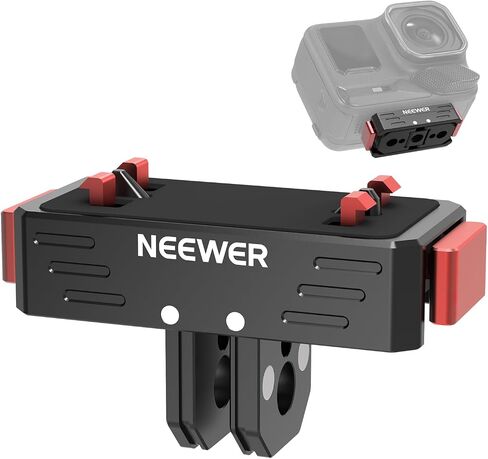 NEEWR Quick Release Mount Compatible with Insta360 X5 X4 X3 AcePro AcePro2, Magnetic Snap On Adapter with 1/4" Screw & Thread Hole, 2 Prong Mount for Action Camera Accessories, GP-88 in Saudi Arabia