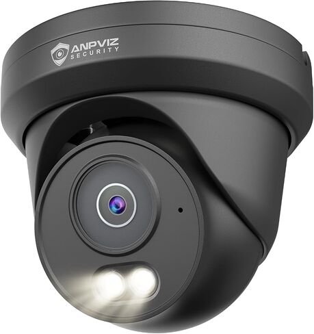 كاميرا Anpviz 6MP PoE IP باللون الأسود، كاميرا IP معدنية كاملة للأمن في الهواء الطلق، رؤية ليلية ذكية مزدوجة الألوان، اكتشاف المركبات البشرية بالذكاء الاصطناعي، ميكروفون مدمج، عدسة 2.8 مم، مقاومة للماء IP66، NDAA in Kuwait