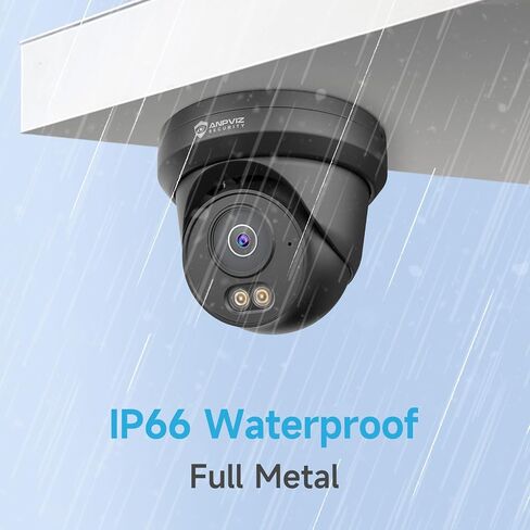 كاميرا Anpviz 6MP PoE IP باللون الأسود، كاميرا IP معدنية كاملة للأمن في الهواء الطلق، رؤية ليلية ذكية مزدوجة الألوان، اكتشاف المركبات البشرية بالذكاء الاصطناعي، ميكروفون مدمج، عدسة 2.8 مم، مقاومة للماء IP66، NDAA in Kuwait