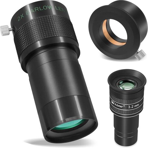 Alstar 1.25" 58 Degree 3.2mm Telescope Eyepiece - Bundle with - 2 inch ED 2X Barlow Lens in Saudi Arabia