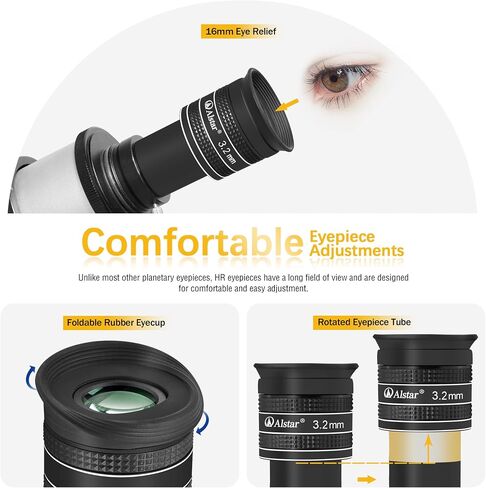 Alstar 1.25" 58 Degree 3.2mm Telescope Eyepiece - Bundle with - 2 inch ED 2X Barlow Lens in Saudi Arabia