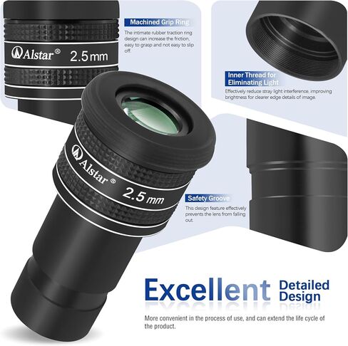 عدسة تلسكوب Alstar 1.25 بوصة 58 درجة 2.5 مم - حزمة مع - حلقات عدسة تلسكوب 1.25 بوصة Parfocal in Saudi Arabia