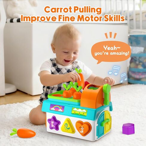 Toys for 1 Year Old Girl Boy Gifts, Musical Sorting Toys with Light Sound, 1st First Birthday Girl Gifts Presents, Montessori Educational Learning Toddler Toy for 1-2 Year Old, Fine Motor Skills in Saudi Arabia