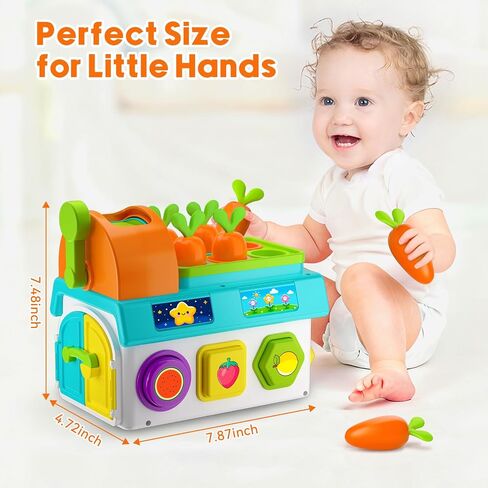 Toys for 1 Year Old Girl Boy Gifts, Musical Sorting Toys with Light Sound, 1st First Birthday Girl Gifts Presents, Montessori Educational Learning Toddler Toy for 1-2 Year Old, Fine Motor Skills in Saudi Arabia