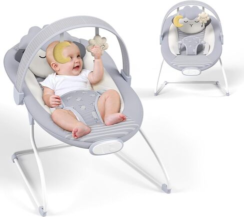 Baby Bouncer, Soothing Vibrations Infant Seat, Portable Baby Bouncer Seat with Music, for 0-6 Months 6-20 lbs(Green) in Saudi Arabia
