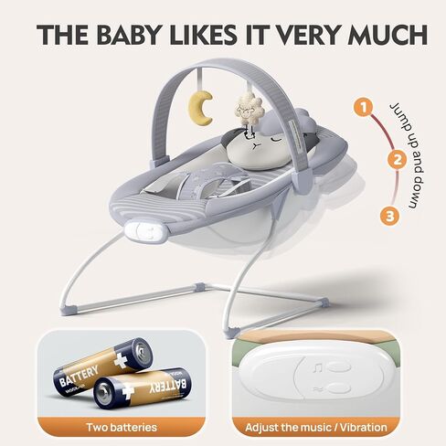 Baby Bouncer, Soothing Vibrations Infant Seat, Portable Baby Bouncer Seat with Music, for 0-6 Months 6-20 lbs(Green) in Saudi Arabia