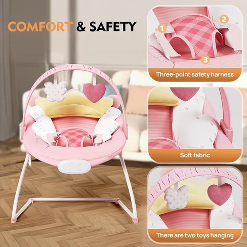 Baby Bouncer, Soothing Vibrations Infant Seat, Portable Baby Bouncer Seat with Music, for 0-6 Months 6-20 lbs(Green) in Saudi Arabia