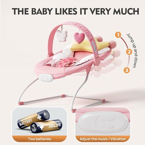 Baby Bouncer, Soothing Vibrations Infant Seat, Portable Baby Bouncer Seat with Music, for 0-6 Months 6-20 lbs(Green) in Saudi Arabia