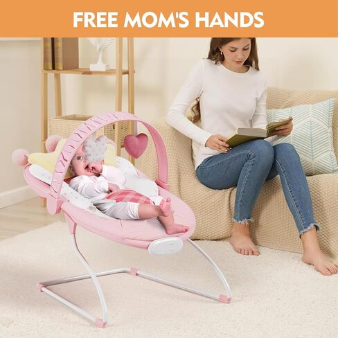 Baby Bouncer, Soothing Vibrations Infant Seat, Portable Baby Bouncer Seat with Music, for 0-6 Months 6-20 lbs(Green) in Saudi Arabia
