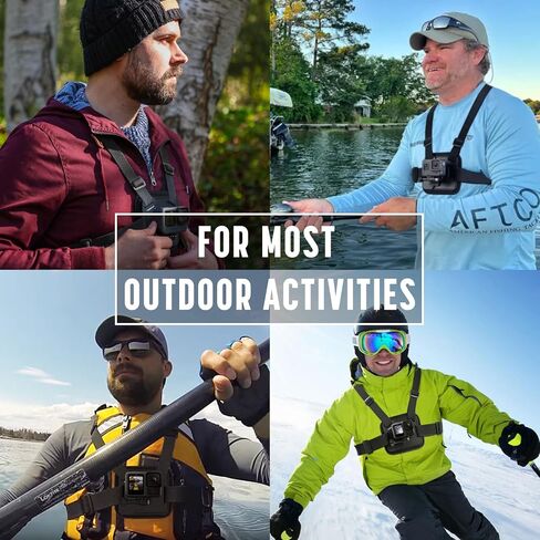 Chest Mount Harness Compatible with GoPro Go Pro Cameras, Adjustable Chest Strap for DJI Osmo, Comfortable and Stable Chesty Body Mount for AKASO and More Action Cameras - Black in Saudi Arabia