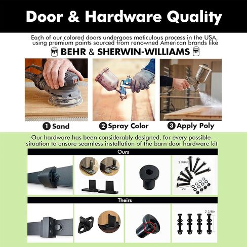 Homacer Ebony 32 in. x 84 in. Diamond Design Barn Door with Non-Bypass Installation Hardware Kit, 5.5ft Track, Interior use only in Saudi Arabia