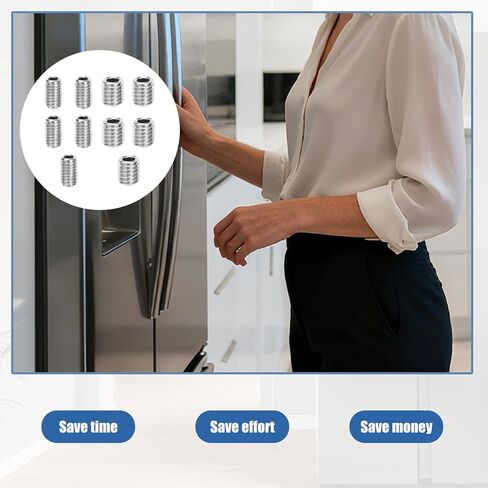 10 قطع من براغي مقبض باب الثلاجة، أجزاء مقبض باب الفريزر الفاخرة من الفولاذ المقاوم للصدأ مع مفتاح سداسي لمعظم الثلاجات W11366418 W10010140 AP6888139 & WPW10010140 in Kuwait