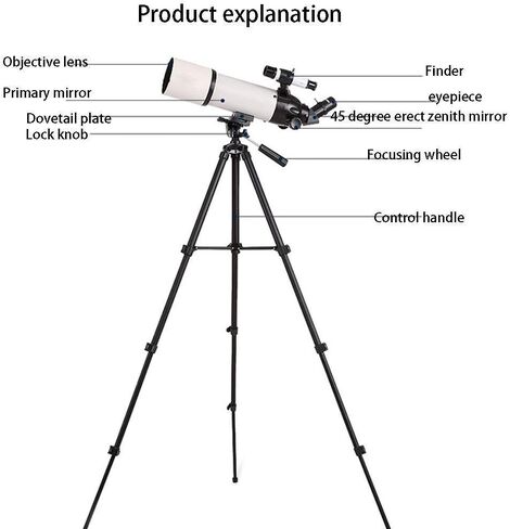 Monoculars Telescope, Telescopes for Astronomy Beginners，45 Degree Erect Mirror，80mm Large Diameter，5x24 Finder，Telescope for with Backpack and Tripo in Saudi Arabia