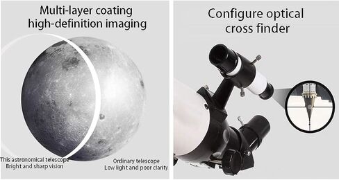 Monoculars Telescope, Telescopes for Astronomy Beginners，45 Degree Erect Mirror，80mm Large Diameter，5x24 Finder，Telescope for with Backpack and Tripo in Saudi Arabia