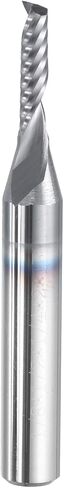 HARFINGTON Spiral Router Bit 1/8" Cut Dia 1 Flute Up Cut AITiN Coated End Mill Bits Milling Cutter for Wood Carving (1/4" Shank 1/2" Cut Length 2" Long 30 Degree Helix HRC49-51) in Saudi Arabia