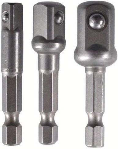 3 Pcs Drill Socket Adapter Impact Drill Extension Drill Bits Bar Socket Adapter 1/4 3/8 1/2 Size Hex Shank Square Head Drill Bit (1/2) in Saudi Arabia