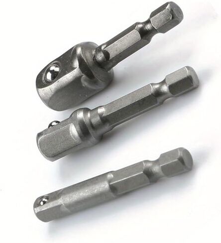 3 Pcs Drill Socket Adapter Impact Drill Extension Drill Bits Bar Socket Adapter 1/4 3/8 1/2 Size Hex Shank Square Head Drill Bit (1/2) in Saudi Arabia