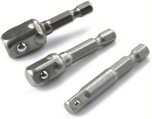 3 Pcs Drill Socket Adapter Impact Drill Extension Drill Bits Bar Socket Adapter 1/4 3/8 1/2 Size Hex Shank Square Head Drill Bit (1/2) in Saudi Arabia