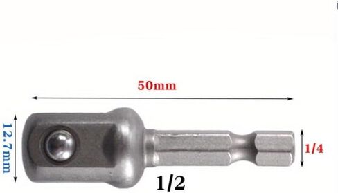 3 Pcs Drill Socket Adapter Impact Drill Extension Drill Bits Bar Socket Adapter 1/4 3/8 1/2 Size Hex Shank Square Head Drill Bit (1/2) in Saudi Arabia