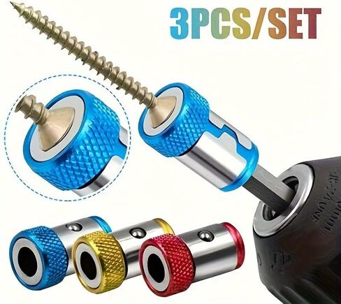 3PCS Alloy Magnetic Screwdriver Bit Holder With Strong Magnet, Knurled Non-Slip Grip For Electric Drivers Home Repair Woodwork, 3Pieces in Saudi Arabia