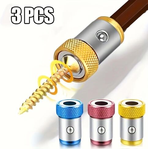 3PCS Alloy Magnetic Screwdriver Bit Holder With Strong Magnet, Knurled Non-Slip Grip For Electric Drivers Home Repair Woodwork, 3Pieces in Saudi Arabia