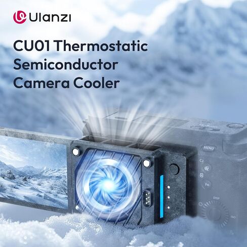 ULANZI CU01 Camera Cooler Kit, for DSLR & Mirrorless, Semiconductor Cooling Fan: 3000mAh Magnetic Rechargeable Battery, 3 Speeds, Auto Temp Control for Video Recording (Battery+Cooler) in Saudi Arabia