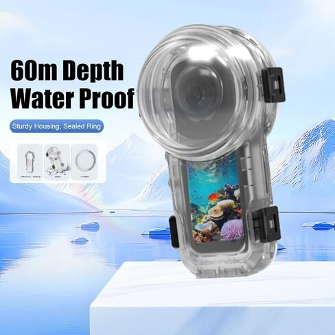 Goshyda Diving Case for 360 X5 Camera 60M Wetherproof Housing, Sealed Protective Case with Magnetic Fast Release Base for Underwater Photography in Saudi Arabia